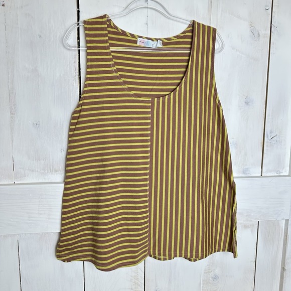 Free People‎ Beach Julie Striped Tunic - Avocado Combo Sz XS BROWN GREEN NWOT - Picture 2 of 8